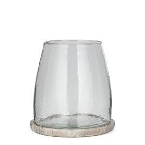 Nkuku Sikkim Marble & Recycled Glass Lantern Clear